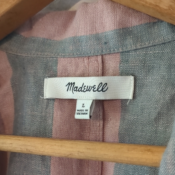 Madewell 100% Linen Resort Shirt in Springy Stripe - Picture 7 of 10
